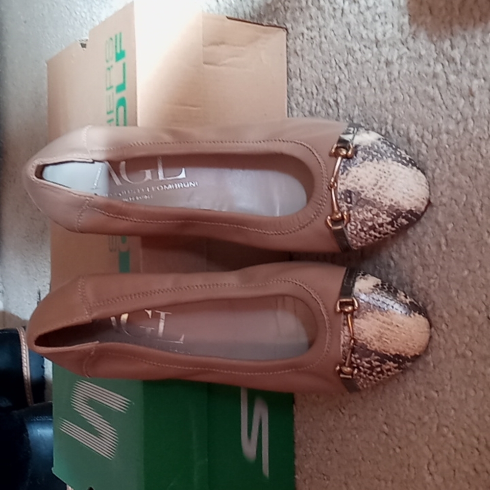 AGL beige ballet style shoes.